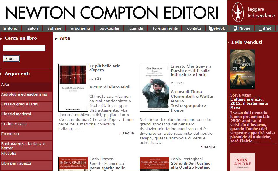 Nuova sezione Argomenti sul sito di Newton Compton Editori