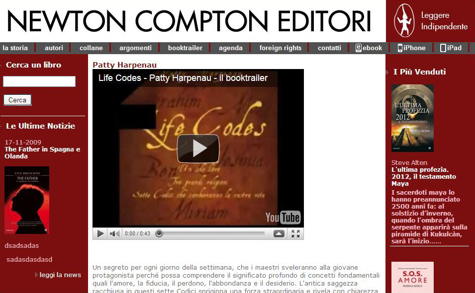 Nuova sezione Booktrailer sul sito di Newton Compton Editori